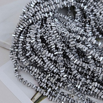 Нить 40 см Гематит, гематин 4х2.3 мм бусина треугольник, платина (9740-П) купить в Воронеже | Заказать в интернет-магазине Viva Beads
 Нить 40 см Гематит, гематин 4х2.3 мм бусина треугольник, платина (9740-П) купить в Воронеже | Заказать в интернет-магазине Viva Beads