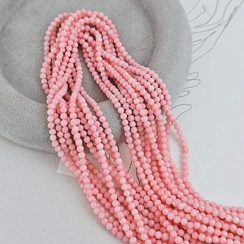 Нить 19 см Коралл натуральный тонированный ок. 3 мм, граненые бусины, розовый (9512-3) для бижутерии купить с доставкой по России | Интернет‑магазин Viva Beads