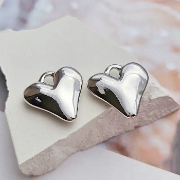 Подвеска Сердце 18х18.6 мм родиевое покрытие (7790-Р) купить с доставкой по России | Интернет-магазин Viva Beads