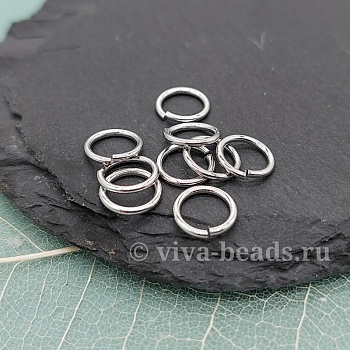 10 шт. Колечки соединительные 8х1 мм родиевое покр. (6475-Р) соединительные колечки и кольца-коннекторы купить с доставкой по России | Интернет-магазин Viva Beads