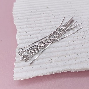 10 шт. Пины с кольцом 50х0.4 мм родиевое покр. (2092-Р) пины и штифты для бижутерии купить с доставкой по России | Интернет-магазин Viva Beads