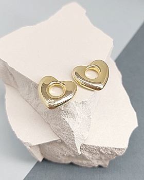 Подвеска Сердце 12.6x14.1х2.7 мм позолота (8215-З) купить с доставкой по России | Интернет-магазин Viva Beads