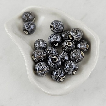 1 шт. Бусина керамическая 10-11 мм серый (10128-СЕР) купить с доставкой по России | Интернет-магазин Viva Beads