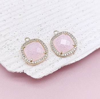 Подвеска кракле с фианитами 16х13.7 мм стекло, позолота (7802-ЗР) купить с доставкой по России | Интернет-магазин Viva Beads