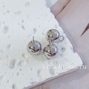 Подвеска шар 9.7 мм родиевое покр. (4384-9.7-Р) купить с доставкой по России | Интернет-магазин Viva Beads