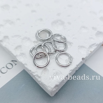 10 шт. Колечки соединительные 7х1 мм родиевое покр. (7310-Р) соединительные колечки и кольца-коннекторы купить с доставкой по России | Интернет-магазин Viva Beads