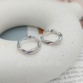 Швензы кольца, бублики, конго 17х3.8 мм родиевое покр. (7473-Р)