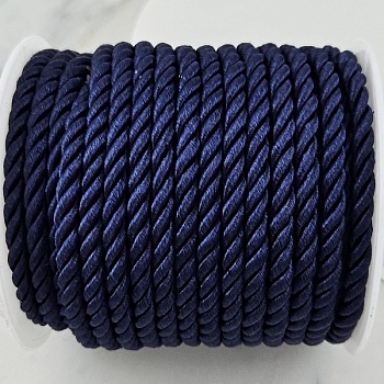50 см Шнур витой нейлоновый ок. 5 мм темно-синий (10166-ТСИН) купить с доставкой по России | Интернет-магазин Viva Beads