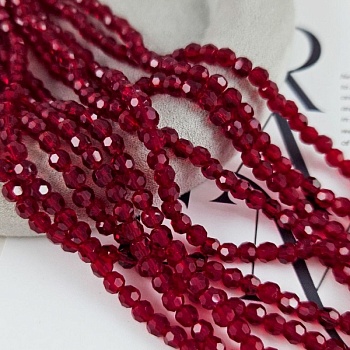 Нить 33 см Хрустальные бусины граненый шар 4 мм красный (8466-4-КРАС) купить в Воронеже | Заказать в интернет-магазине Viva Beads
 Нить 33 см Хрустальные бусины граненый шар 4 мм красный (8466-4-КРАС) купить в Воронеже | Заказать в интернет-магазине Viva Beads