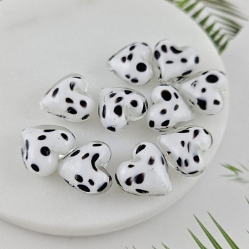 Бусина лэмпворк Сердце ок. 15 мм, белый (10030-БЕЛ) купить с доставкой по России | Интернет-магазин Viva Beads