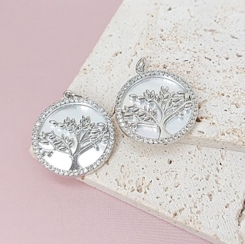 УЦЕНКА Подвеска Дерево с перламутром 22 мм с фианитами родиевое покр. (7878-Р-22) УЦЕНКА Подвеска Дерево с перламутром 22 мм с фианитами родиевое покр. (7878-Р-22)