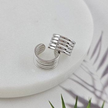 1 шт. Кафф на ухо 12.8х7.6 мм, родиевое покрытие (10047-Р) купить с доставкой по России | Интернет-магазин Viva Beads