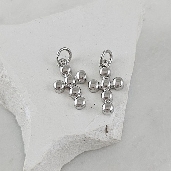 Подвеска Крест 16х10 мм, родиевое покрытие (10131-Р) купить с доставкой по России | Интернет-магазин Viva Beads