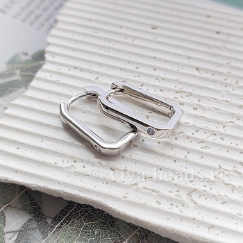 УЦЕНКА Швензы кольца, бублики, конго 20х13х3 мм родиевое покр. (6795-Р-УЦ)