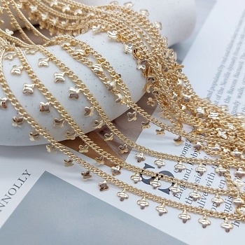 10 см Цепь с клеверами позолота (7111-З) купить в Воронеже | Заказать в интернет-магазине Viva Beads
