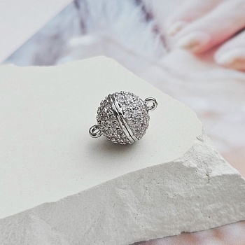 Замок магнитный с фианитами 10 мм родиевое покрытие (8586-Р) купить в Воронеже | Заказать в интернет-магазине Viva Beads
 Замок магнитный с фианитами 10 мм родиевое покрытие (8586-Р) купить в Воронеже | Заказать в интернет-магазине Viva Beads