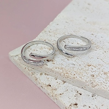 УЦЕНКА Кольцо с фианитами свободный размер родиевое покр. (7934-Р-УЦ) купить с доставкой по России | Интернет-магазин Viva Beads