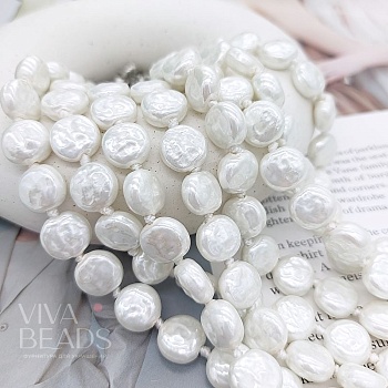 Жемчуг майорка монета ок. 12х6 мм белый (6455-12) купить в Воронеже | Заказать в интернет-магазине Viva Beads

