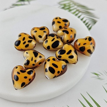 Бусина лэмпворк Сердце ок. 15 мм, коричневый (10030-КОР) купить с доставкой по России | Интернет-магазин Viva Beads