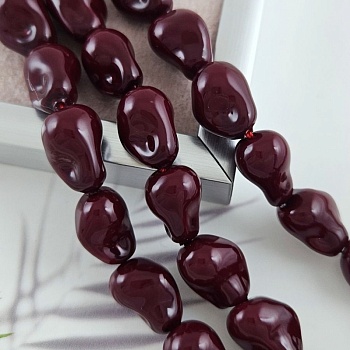 1 шт. Жемчуг майорка Капля барокко бусины 15х11.2х10.2 мм, бордовый (10082-15) купить с доставкой по России | Интернет-магазин Viva Beads