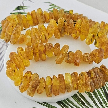 1 шт. Бусины из натурального нешлифованного янтаря кусочки 21-24х7-9 мм (10014-2/бус) для бижутерии купить с доставкой по России | Интернет‑магазин Viva Beads