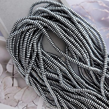 Нить 40 см Гематит / гематин / 4.3x2 мм гладкий рондель, диск, цвет платина (8909)	 купить в Воронеже | Заказать в интернет-магазине Viva Beads
