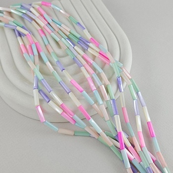 Нить 19 см Перламутр натуральный 3.8-4х13 мм трубочки, микс цветов (5019-МИКС) купить в Воронеже | Заказать в интернет-магазине Viva Beads
