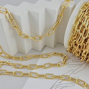 10 см Цепь овальная текстурированная толщиной 6.6 мм, позолота 14К (9442-З) купить в Воронеже | Заказать в интернет-магазине Viva Beads
 10 см Цепь овальная текстурированная толщиной 6.6 мм, позолота 14К (9442-З) купить в Воронеже | Заказать в интернет-магазине Viva Beads