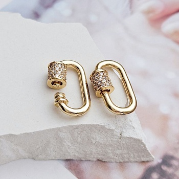 Замок карабин с фианитами 18 мм позолота 14к (8590-З) купить в Воронеже | Заказать в интернет-магазине Viva Beads
 Замок карабин с фианитами 18 мм позолота 14к (8590-З) купить в Воронеже | Заказать в интернет-магазине Viva Beads