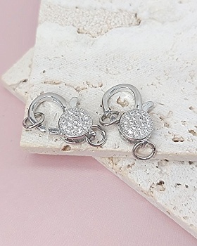 Замок с фианитами 19 мм родиевое покр. (8064-Р) купить в Воронеже | Заказать в интернет-магазине Viva Beads
