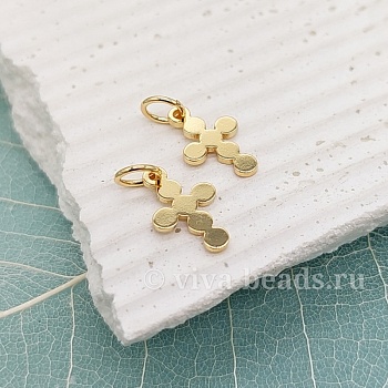 1 шт. Подвеска Крест 12x7.5x0.8 мм позолота (6375) купить с доставкой по России | Интернет-магазин Viva Beads