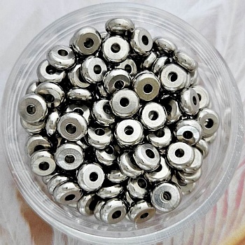 10 шт. Бусина разделитель диск 4.8x1.9 мм нержавеющая сталь (8882-5) купить с доставкой по России | Интернет-магазин Viva Beads