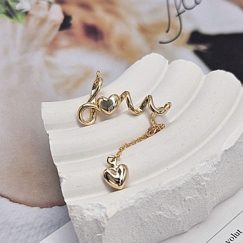 Коннектор Love 24х16 мм с подвеской на цепочке позолота (8472-З) купить с доставкой по России | Интернет-магазин Viva Beads