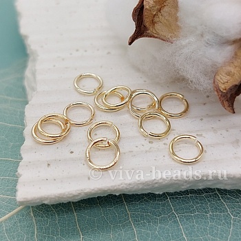 10 шт. Колечки соединительные 6х0.7 мм позолота (6428-З) соединительные колечки и кольца-коннекторы купить с доставкой по России | Интернет-магазин Viva Beads
