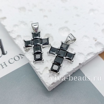 УЦЕНКА Подвеска Крест 20х14 мм родиевое покр. (6135-Р-УЦ)