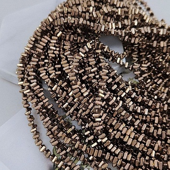 Нить 40 см Гематит, гематин 4х2.3 мм бусина треугольник, медный (9740-МЕД) купить в Воронеже | Заказать в интернет-магазине Viva Beads
 Нить 40 см Гематит, гематин 4х2.3 мм бусина треугольник, медный (9740-МЕД) купить в Воронеже | Заказать в интернет-магазине Viva Beads