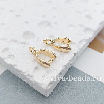 Бейл зажимной 11x8x3 мм позолота 18К (7273) купить в Воронеже | Заказать в интернет-магазине Viva Beads
