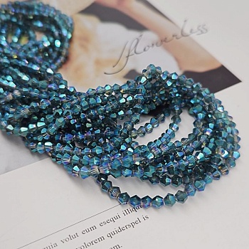 Нить 40 см Хрустальные бусины биконус 4х4.5 мм сине-зеленый (8462-4-ТИЛ) купить в Воронеже | Заказать в интернет-магазине Viva Beads
 Нить 40 см Хрустальные бусины биконус 4х4.5 мм сине-зеленый (8462-4-ТИЛ) купить в Воронеже | Заказать в интернет-магазине Viva Beads