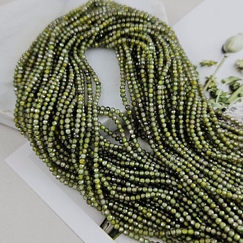 Нить 18 см Фианиты 2.1 мм граненые бусины, оливковый (6717-ОЛ) купить в Воронеже | Заказать в интернет-магазине Viva Beads
 Нить 18 см Фианиты 2.1 мм граненые бусины, оливковый (6717-ОЛ) купить в Воронеже | Заказать в интернет-магазине Viva Beads