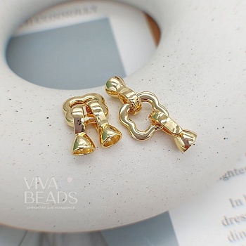 Замок Клевер с карабинами 27 мм позолота 14к (7593-З) купить в Воронеже | Заказать в интернет-магазине Viva Beads
 Замок Клевер с карабинами 27 мм позолота 14к (7593-З) купить в Воронеже | Заказать в интернет-магазине Viva Beads