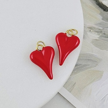 Подвеска Сердце 18.2x12х3.8 мм красная эмаль, позолота 14К (10170-З) купить с доставкой по России | Интернет-магазин Viva Beads