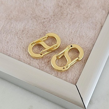 Замок карабин S - образный 16.2x9.1x1.8 мм, позолота 14К (8290-16-З) замок для украшений купить с доставкой по России | Интернет-магазин Viva Beads