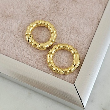 Замок круглый карабин 15x3 мм Бамбук, позолота 14К (10181-15-З) замок для украшений купить с доставкой по России | Интернет-магазин Viva Beads