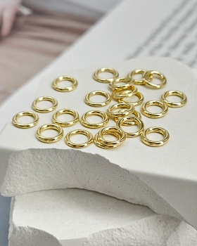 10 шт. Колечки неразъемные 6х0.8 мм позолота (6080-З) соединительные колечки и кольца-коннекторы купить с доставкой по России | Интернет-магазин Viva Beads