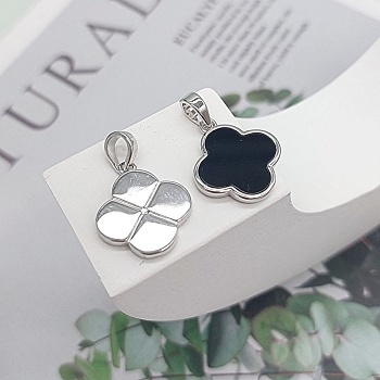 Подвеска Клевер двусторонняя 17.2х15 мм родиевое покр., керамика, фианит (7708-Р) купить с доставкой по России | Интернет-магазин Viva Beads