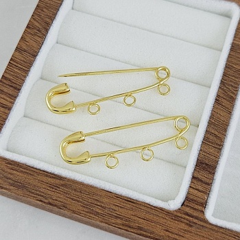 Булавка основа для броши 40 мм, 3 петли, позолота 14К (10263-З) купить с доставкой по России | Интернет-магазин Viva Beads