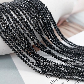 Нить 37-38 см Шпинель натуральная черная граненая бусина 2 мм (5993) купить в Воронеже | Заказать в интернет-магазине Viva Beads
