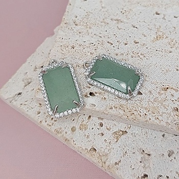 Подвеска прямоугольная 20х11.6 мм с натур. авантюрин, фианитами , родиевое покр. (7910-Р) купить в Воронеже | Заказать в интернет-магазине Viva Beads
 Подвеска прямоугольная 20х11.6 мм с натур. авантюрин, фианитами , родиевое покр. (7910-Р) купить в Воронеже | Заказать в интернет-магазине Viva Beads