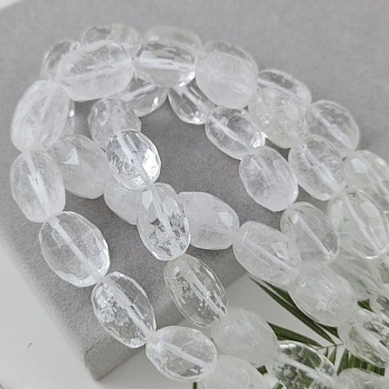 1 шт. Горный хрусталь 16-21х11-15 мм овальные граненые бусины (1005-ГХ) купить в Воронеже | Заказать в интернет-магазине Viva Beads
