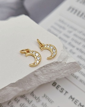 Подвеска Месяц с фианитами / цирконами 10.5x7.2 мм позолота (8353-З) Подвеска Месяц с фианитами / цирконами 10.5x7.2 мм позолота (8353-З)